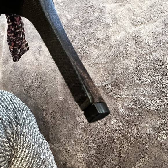 Makers Sz 10 Black Satin Platform Stiletto Heel Pink Leopard Ankle Lace Up Tie - Picture 6 of 14